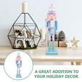thumbnail image 5 of Yardwe Wooden Nutcracker Christmas Decoration Blue Desktop Holiday Ornament, 5 of 6