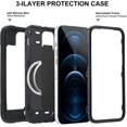 thumbnail image 2 of WANNGWE Magnetic Case Compatible with MagSafe Designed for iPhone 12 Pro Max Case , Full Body Rugged Heavy Duty [Military Grade Protection] Protective Cover for iPhone 12 Pro Max. (Black) DZ97-7093, 2 of 5