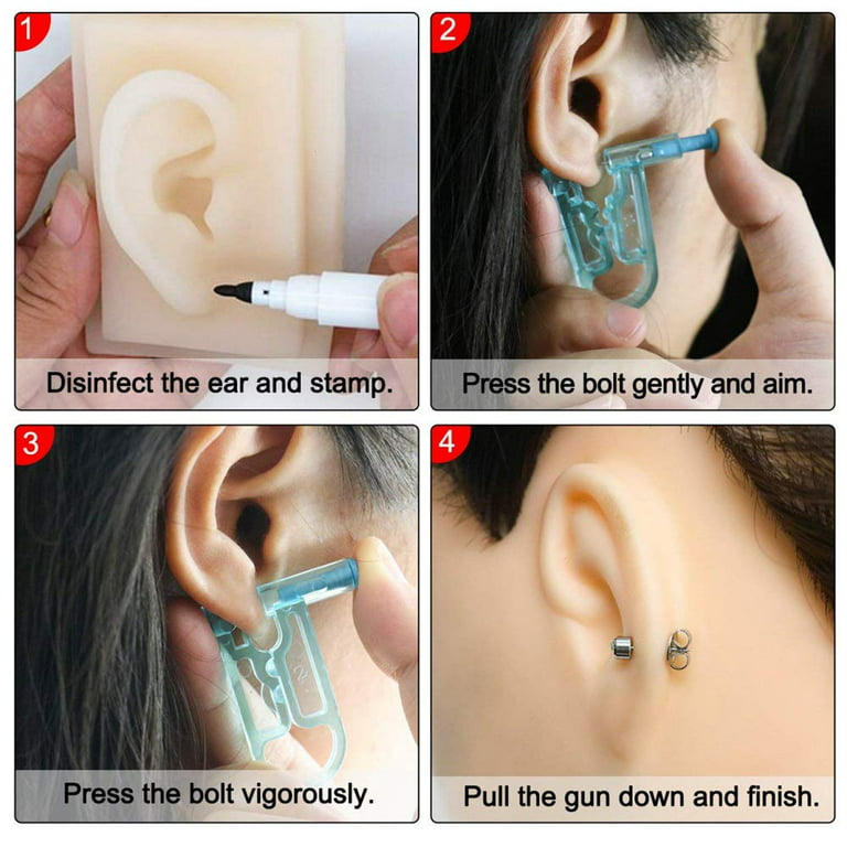 Three Packages Available Safety Ear Piercing Unit Ear Piercing Kit  Including Disposable Ear Piercing Piercing Earrings And Ear Piercing Gun  Piercing