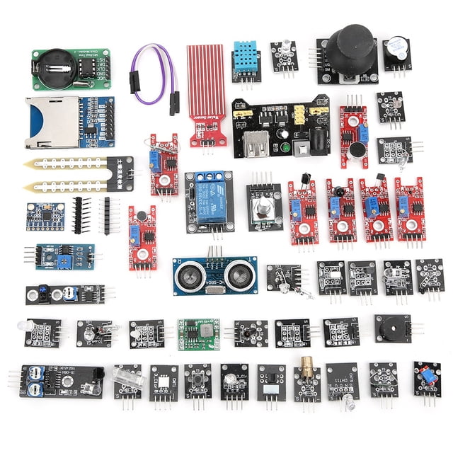 Kit de inicio de módulos de sensores, 45 piezas/juego de módulos de sensores Conjunto de módulos de sensores de inicio Componentes electrónicos Máxima confiabilidad NikouMX herramienta
