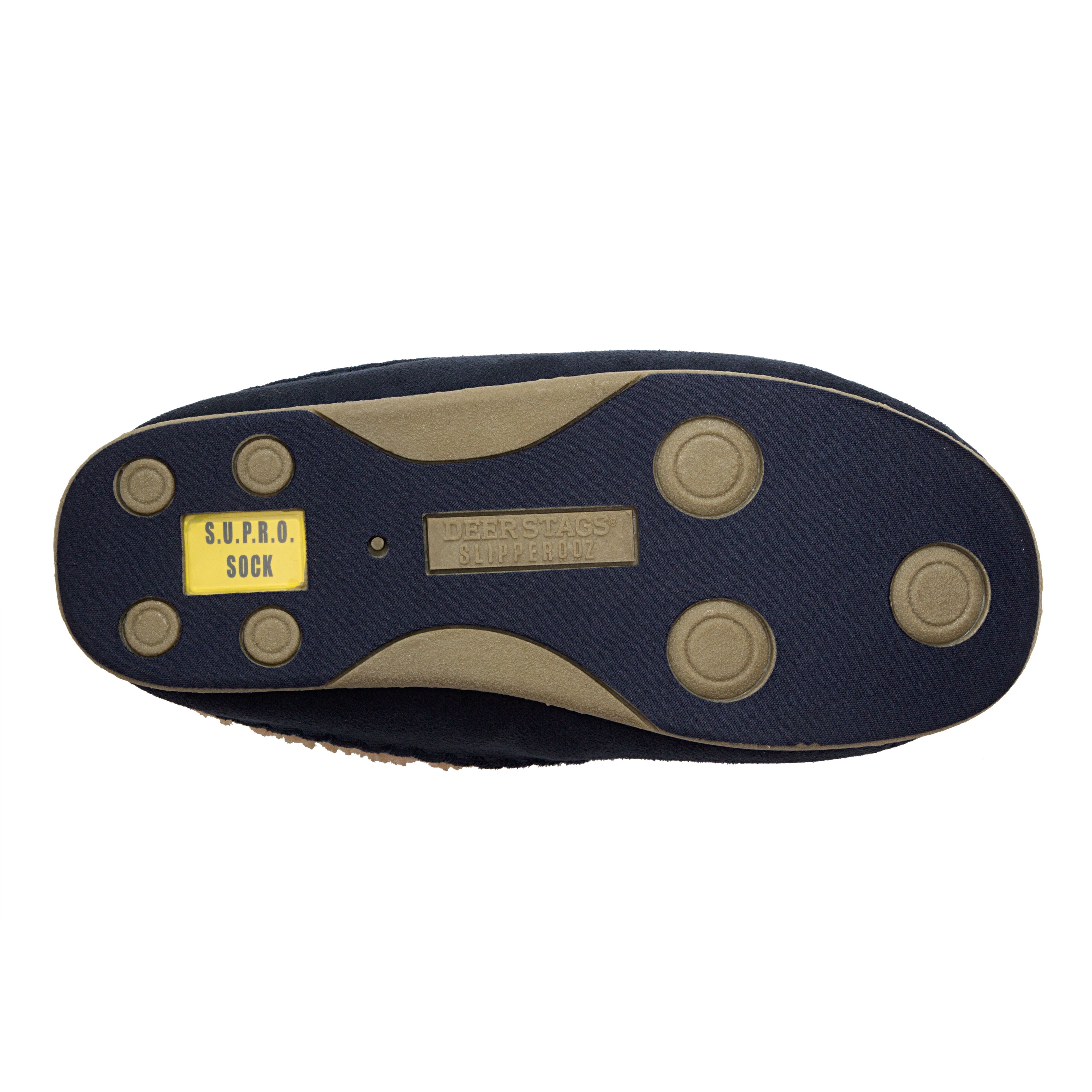 DEER STAGS Mens Navy Quilted Comfort Slipperooz Round Toe Slip On Slippers Shoes 10 M