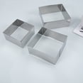thumbnail image 5 of PAMINGONO Square Pastry Molds Silver Baking Tools Home Baking 3Pcs 3in, 5 of 11