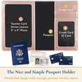 thumbnail image 3 of ComfiTime Slim Passport Holder, Waterproof, Navy Blue/Rose Gold, 2 Pack, 3 of 10