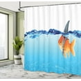 thumbnail image 4 of Ambesonne Goldfish Shower Curtain, Small Fish with Shark Fin, 69"Wx75"L, Pale Blue Navy Blue, 4 of 4