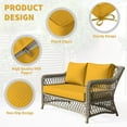 thumbnail image 3 of Kimunuk Outdoor Loveseat Cushion Set, 46" x 26" x 5" Waterproof Patio Furniture Cushions for Couch Bench Swing, Yellow, 3 of 6