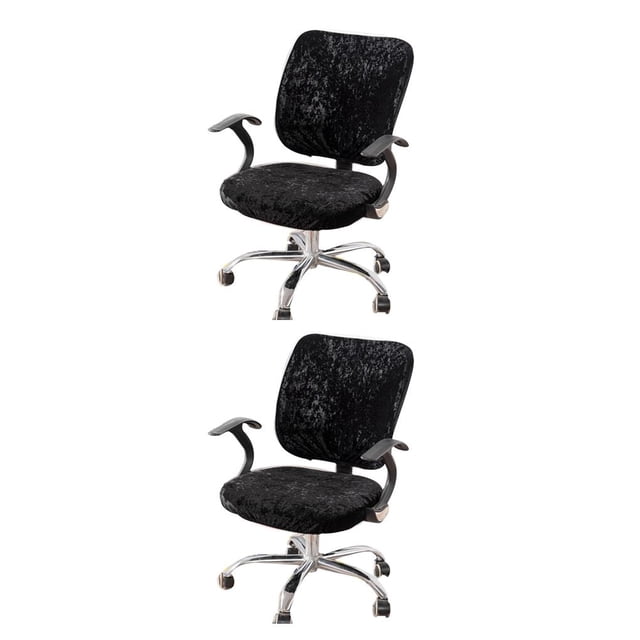 Paquete de 2 fundas para sillas de escritorio Advancent de terciopelo tipo partido Negro