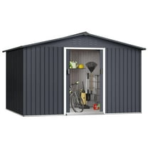 2025 New 10 x 8 FT Metal Outdoor Storage Shed, Waterproof Garden Shed with Frame Floor, Air Vents & Lockable Door, Metal Aluminum Storage Shed for Gardens, Backyard, Patio, Garage, Lawn