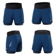 thumbnail image 4 of Arsuxeo B233 Dual-Function Running Shorts with Storage Waistband, Breathable Polyester, Reflective Accents, Elastic Fit, Blue, EU Size M, 4 of 7