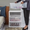 thumbnail image 5 of Sterilite Wide 3 Drawer Tower, Versatile Storage Solution with Removable Clear Plastic Bins, Easy to Assemble, White, 5 of 11