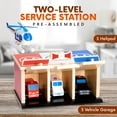 thumbnail image 4 of Rescue Station Kids Playset - 2-Level, 3-Bay Parking Garage Toy Set with Fire Truck, Ambulance, Police Car, and 3 Rescue Helicopters - Wooden Toy Rescue Vehicles for Kids Ages 3 and Up, 4 of 7