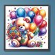 thumbnail image 3 of Pintura de diamante 5D DIY Taladro parcial con forma especial Cumpleaños Oso de peluche 30x30cm, 3 of 9