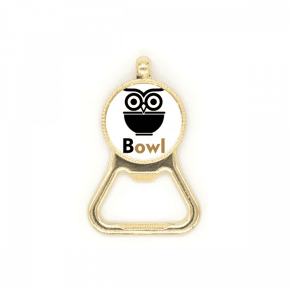 Bowl Rice Owl Combination English Beer Bottle Cap Opener Stainless Steel Key Chain