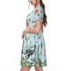 thumbnail image 2 of Disketp Chinoiserie Floral Palm Tree para Vestido de Manga Corta para Mujeres, Vestidos de Verano para Mujeres, Casual y Holgado para la Playa, 2 of 6