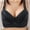 Black, variant on REORIAFEE Womens Sports Bras No Wire Gathered Daily Bra for Older People Bras V Neck Comfy Corset Bra Wide Strap Bra Lightly Lined Classic Seamless Brassiere Anti-Sagging Bra