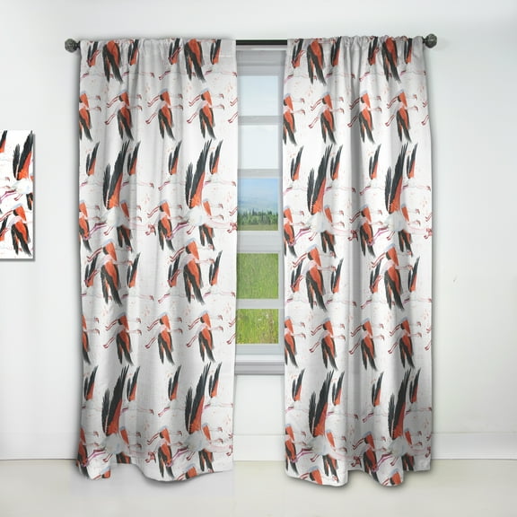 Designart 'Flamingo Tropical Collage' Animals Curtain Panel