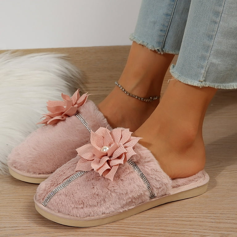 Adult fuzzy slippers sale