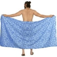 thumbnail image 5 of LA LEELA Men's Swimwear Pareo Cotton Linen Effect Sulu Beach Swim Trunk Wrap Beachwear Casual Sarong One Size Royal, Leaves Vacation, 5 of 5