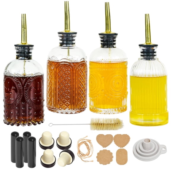 Set de botellas dispensadoras de sirope de café Oudizz de vidrio de 200 ml