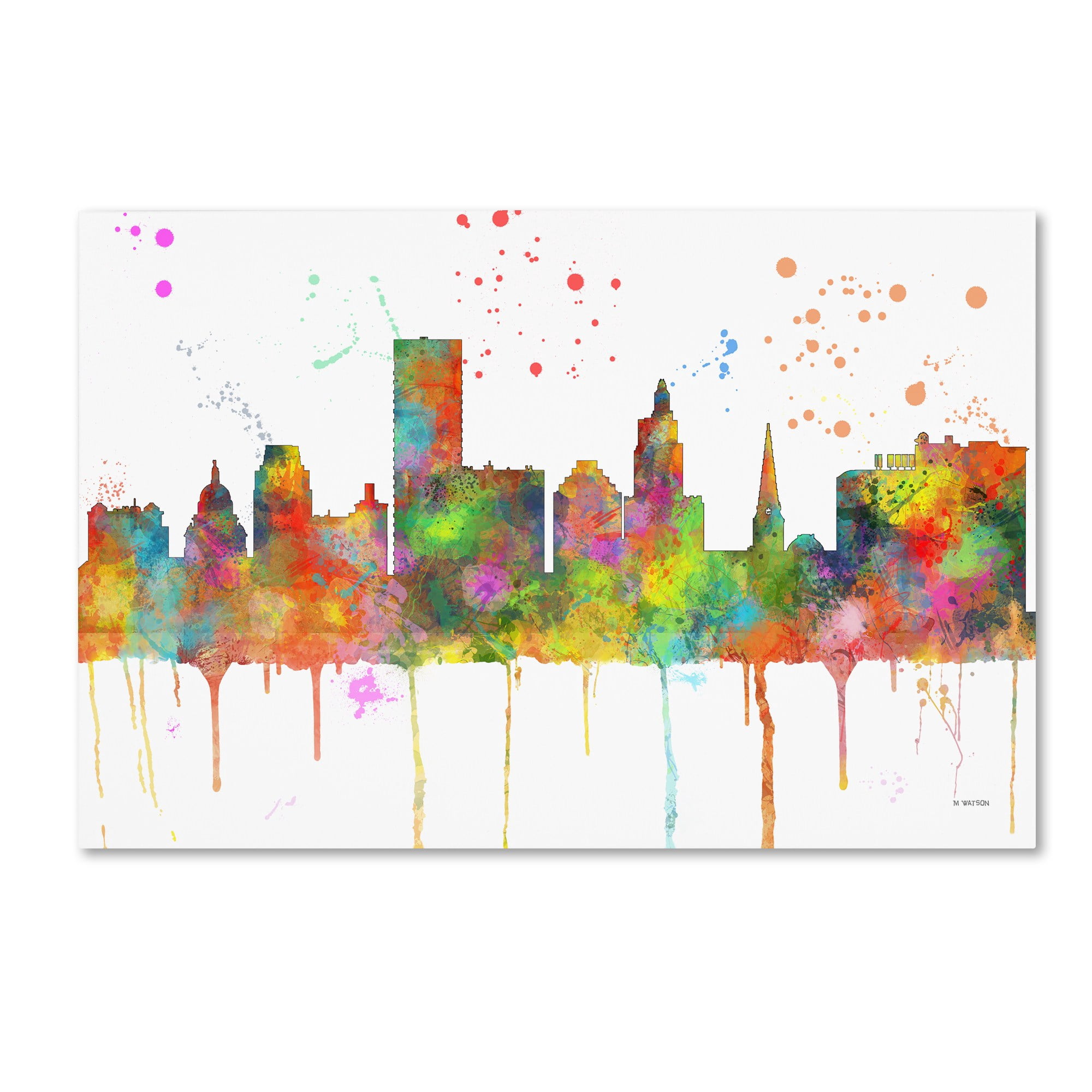 Trademark Fine Art "Providence RI Skyline Mclr-1" Canvas Art by Marlene Watson