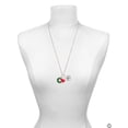 thumbnail image 3 of Delight Jewelry Silvertone Green Resin Wreath with Crystals - Red Heart Nurse Strong Zoe Necklace, 3 of 4