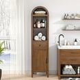 thumbnail image 6 of 64" Arched Bathroom Storage Cabinet, Kitchen Pantry Tall Cabinet with Adjustable Shelves, Freestanding Display Cabinet for Living Room, 6 of 7