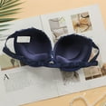 thumbnail image 4 of Bigersell Women Push up Bandeau Bra with Underwire Strapless Bras Floral Lace Comfortable Padded Tube Tops Bra Blue M, 4 of 4