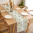 thumbnail image 3 of Table Runner 70 Inches Long for Kitchen Dining, Green Floral Dresser Scarf Farmhouse, Dining Table Decorations for Wedding/Parties, Spring Flowers Botanical Gray and White Plaid 13 x 70 In, 3 of 8