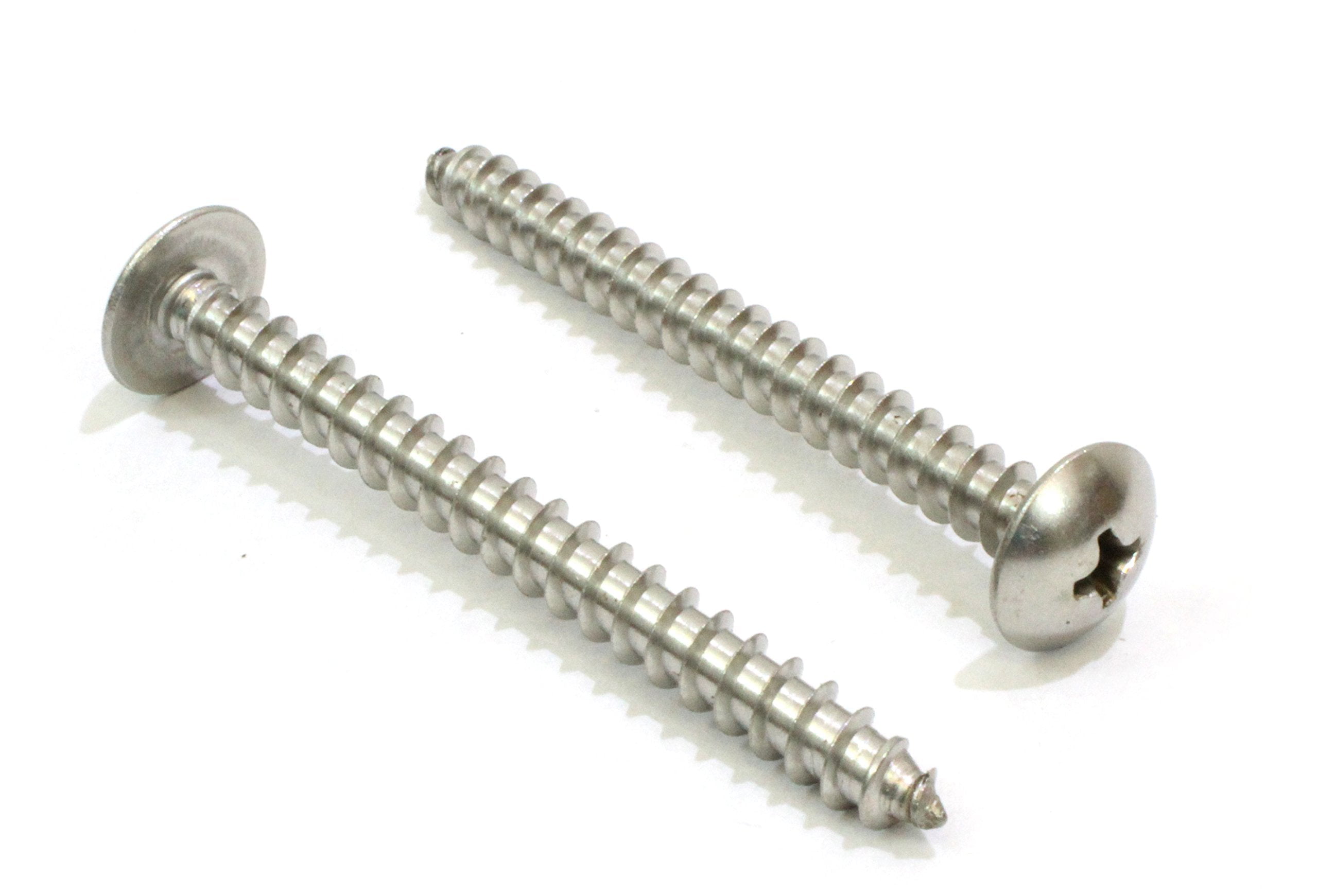 10-24 x 1-1/2 Truss Head Machine Screws, Full Thread, Phillips Drive, Stainless Steel 18-8, Bright Finish, Machine Thread, Quantity 50 Pieces by Fastenere