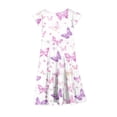thumbnail image 3 of ATOGUTA Girls Formal Dress Ruffle Sleeve Tiered Swings A-Line Cute Midi Casual Sundress Size 4T-13. Multicolor, 3 of 5