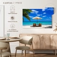 thumbnail image 5 of Elephant Stock Beach Deckchairs Wall Art - Horizontal Canvas Wall Art - Living Room Wall Decor - Beach Canvas - Blue And Green Decor - 36" x 24", 5 of 8