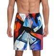 thumbnail image 3 of Lsque Abstract Cubist Printer Mens Sleep Pajama Shorts,Short Pajama Pants, Cotton Ultra-Soft Knit-3X-Large, 3 of 9