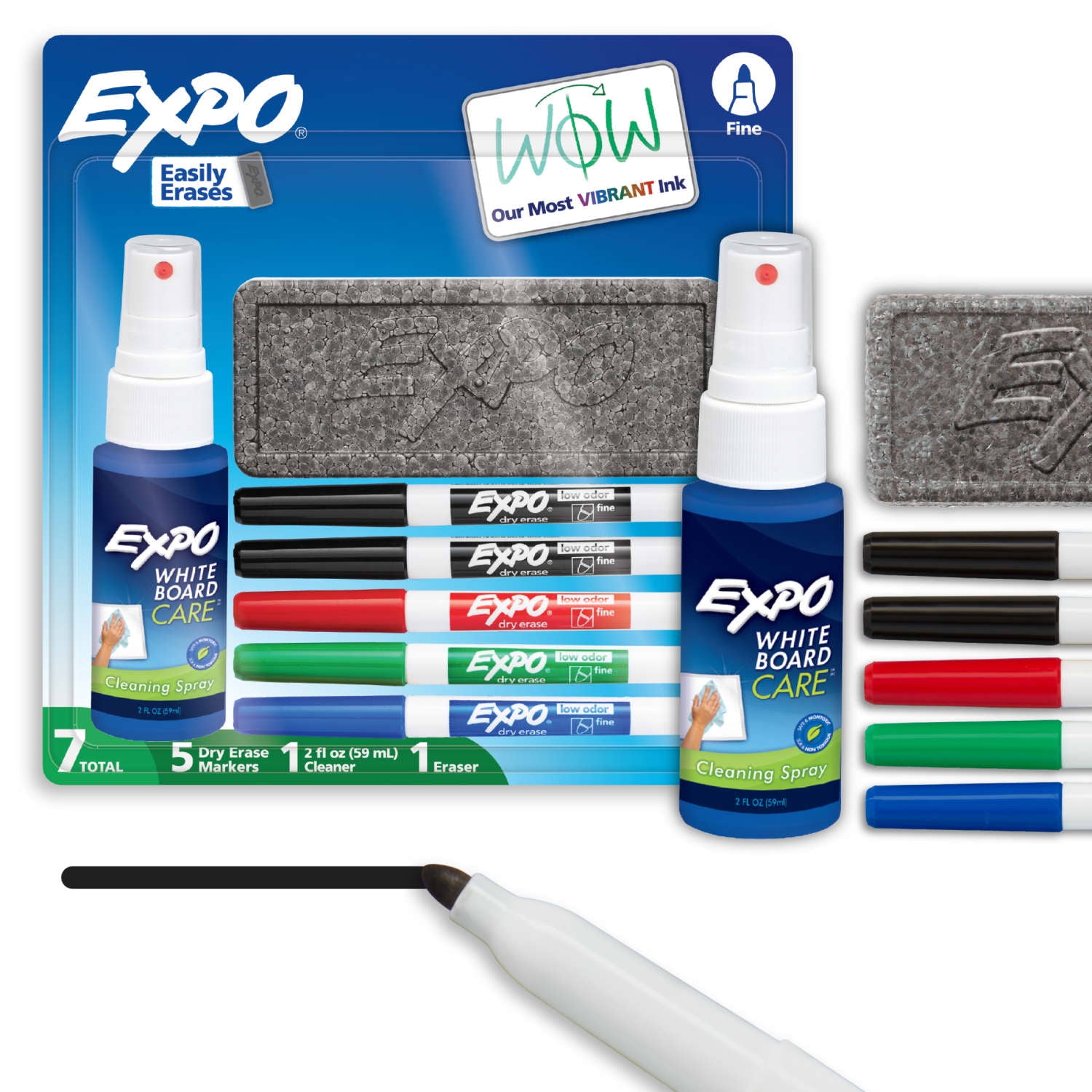 epoSkincare exponential oil 6個セット Expo, Dry Erase Markers Kit, 6 Count, Includes Eraser and Cleaner