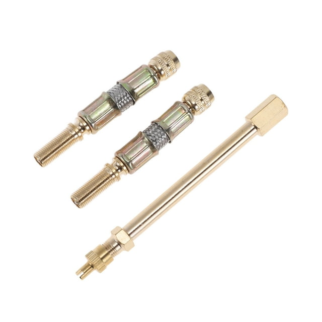 1 juego de extensión de válvula de neumático de cobre de 180 grados con vástago de válvula de neumático de acero inoxidable duradero de 75 mm para automóvil, motocicleta, RV, camión, bicicleta