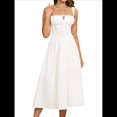 thumbnail image 1 of Vestido Midi con Corsé, Aberturas Fluidas y Cordones para Mujer, Vestido Informal de Verano de Corte A para Fiesta de Té. S, 1 of 8
