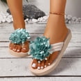 thumbnail image 5 of Bibifish Womens Flip Flops Flower Decor Flat Sole Thong Sandals Casual Lightweight Summer Beach Slippers, 5 of 7