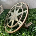 thumbnail image 4 of Zeckos Green Cast Iron Nautical Compass Rose Wall Mounted Hose Holder, 4 of 8