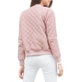 thumbnail image 5 of Chaqueta bomber acolchada con cremallera Allegra K para mujer con bolsillos Rosa L, 5 of 5