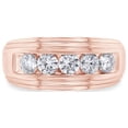 thumbnail image 2 of AFFY 1 Carat Moissanite Diamond Five Stone Wedding Band Ring for Men 14K Rose Gold over Silver-8.5, 2 of 6