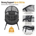 thumbnail image 5 of Dovov Oversized Egg Chair with Thick Cushion, Indoor Outdoor Wicker Patio Lounge Chair, 550 lb Capacity Rattan Basket Chair for Porch, Garden, Balcony, Living Room, Gray, 5 of 15