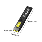 Flashlight USB C Rechargeable,Flat Pocket Torch with Magnetic Base for Mechanical Work, High Lumens COB Light for Dog Walking Camping, Hands-Free Clip on Light for Outdoor Night Running