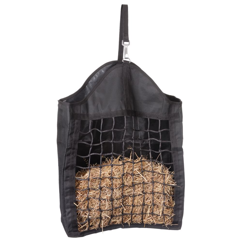 Tough1 Nylon Hay Bag w/ Slow Feed Net Black
