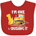 thumbnail image 3 of Inktastic I'm 1 and Crushing It Construction 1st Birthday Boys or Girls Baby Bib, 3 of 4