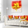 thumbnail image 3 of Designart Large Red Yellow Flower Watercolor - Floral Throw Pillow - 16x16, 3 of 5
