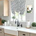 thumbnail image 5 of Light Blue Floral Balloon Curtains 63 Inch Length for Living Room/Bedroom, Rustic Vintage Flowers Botanical Spring Rod Pocket Privacy Door Curtains Decorative Tie Up Shade for Window 52"x63", 5 of 8