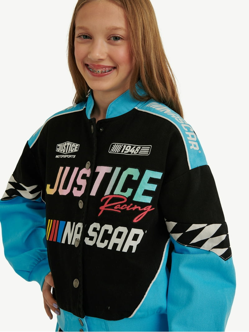 Justice Girl's NASCAR X Justice Collab Racing Jacket, Sizes XS