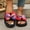 Black, Red, White, variant on Women Flag Bow Decor Flatform Open Toe Slip On Summer Slide Sandals Red 9