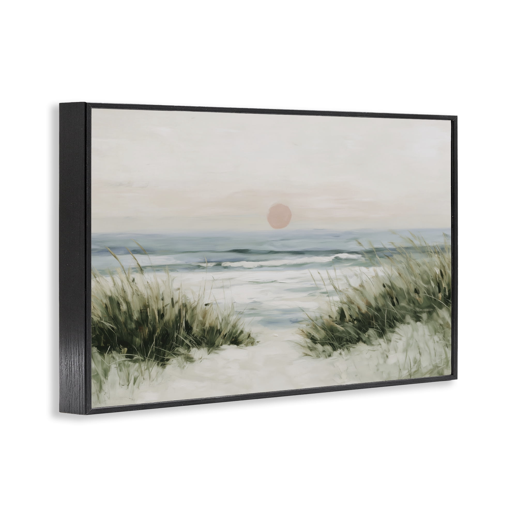 Stupell Industries Coastal Dunes with Wild Beach Grass Black Framed Giclee Art, design by Chromatic Storm Studio