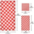 thumbnail image 3 of SKYSONIC 3 Pack Towel Red Gingham Cotton Bath Towel Set (1 Bath Towel, 1 Hand Towel, 1 Washcloth) for Bathroom, Super Soft and Quick Dry Towels, 3 of 7