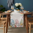 thumbnail image 2 of Gnomes Easter Table Runner - 70 Inch Long, Kitchen Dining Table Runner Dresser Scarves, Eucalyptus Spring Floral Eggs Leaves Rustic Farmhouse Decor for Coffee Tables Wedding Party Banquet, 2 of 8
