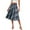 Blue, variant on Yucgh Women's Floral Print A-line Midi Skirt with Pockets, High Waist Casual Skirt, Drawstring Waist Summer Skirt,Blue,L